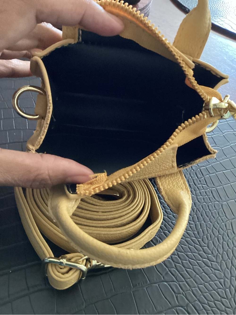 Marc Jacobs Yellow Mini Tote with Pink Logo Print - Picture 2 of 6